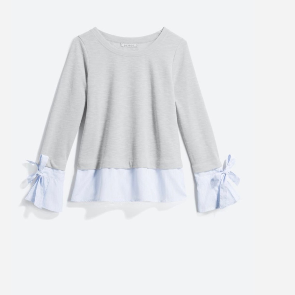 Noe Heights Kennie Woven Poplin Knit Top Sweater
